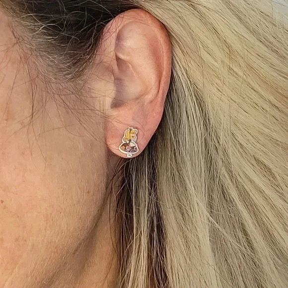 Alice in Wonderland Tea Party Stud Earrings - Picture 3 of 7